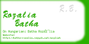 rozalia batha business card